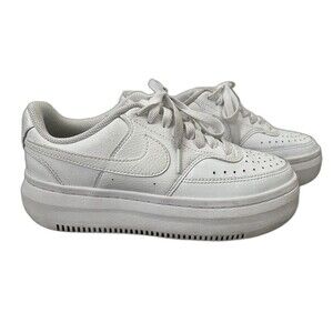 Nike Court Vision Alta Triple White Platform Sneaker Women’s Size 7.5 Streetwear